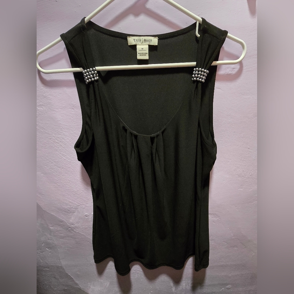 White House Black Market Medium black tank top blouse